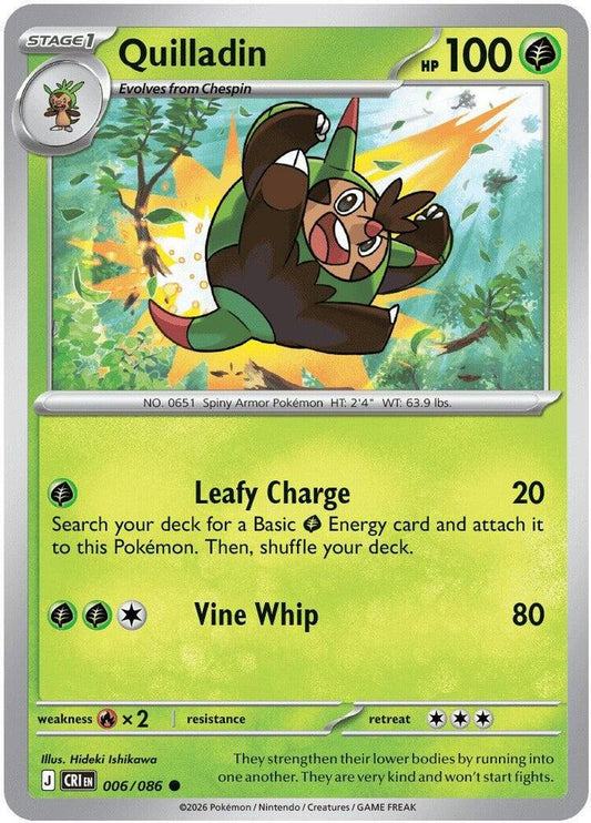 Quilladin 006/086 Common Chaos Rising Pokémon card