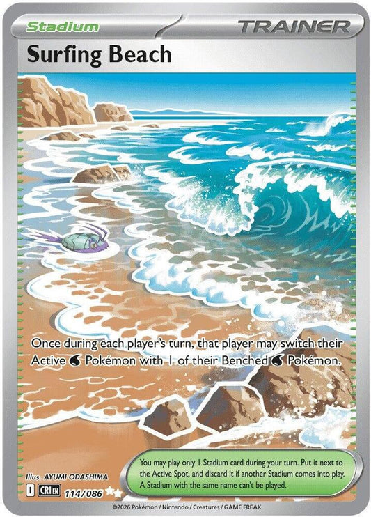 Surfing Beach 114/086 Ultra Rare Chaos Rising Pokémon card