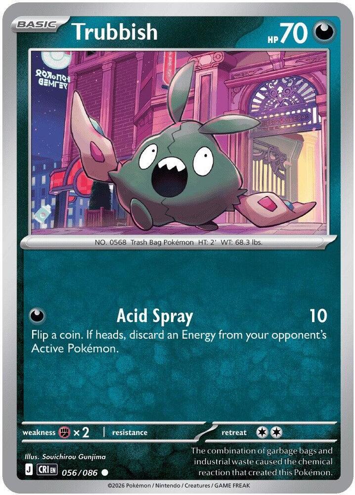 Trubbish 056/086 Common Chaos Rising Pokémon card
