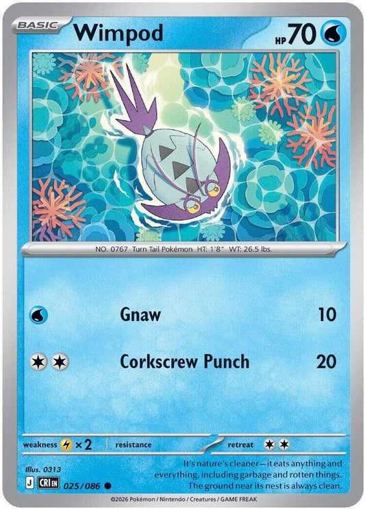 Wimpod 025/086 Common Chaos Rising Pokémon card