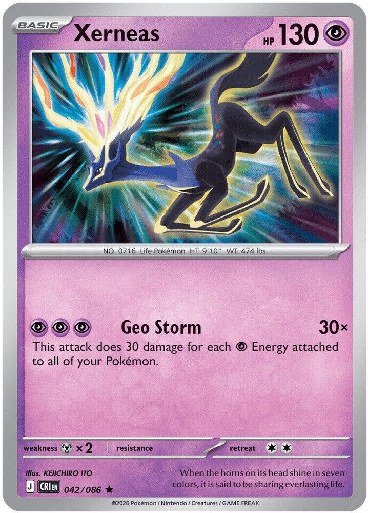 Xerneas - 042/086 042/086 Rare Chaos Rising Pokémon card
