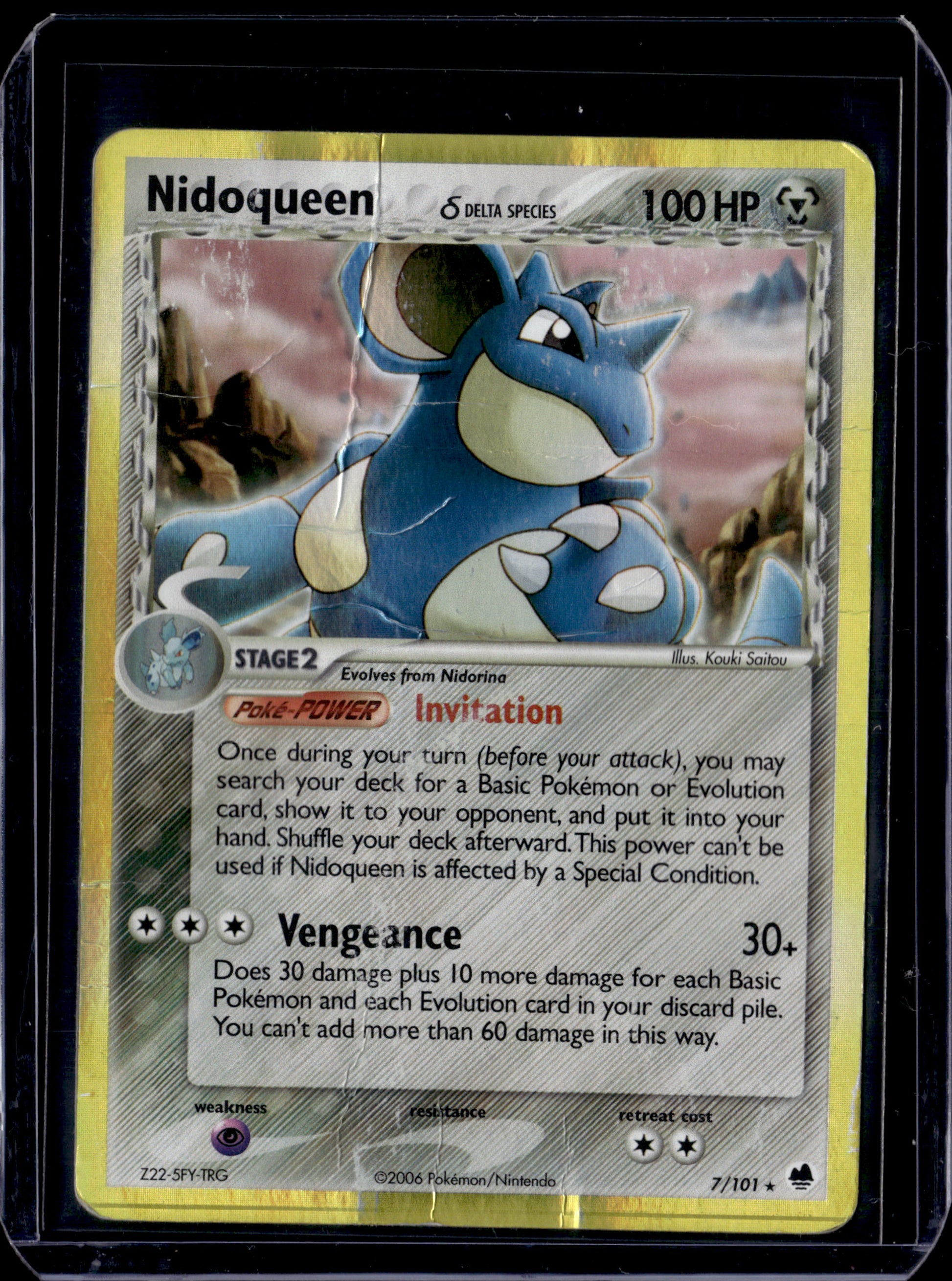 Nidoqueen (Delta Species) Dragon Frontiers #7/101 Holofoil Pokémon Card (front)