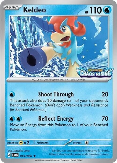 Keldeo - 019/086 (Chaos Rising Stamped) 019/086 Rare Miscellaneous Cards & Products Pokémon card
