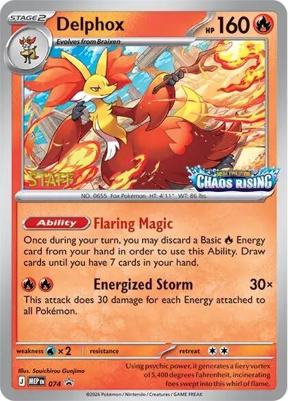 Delphox - 074 [Staff] 74 Promo Mega Evolution Promo Pokémon card