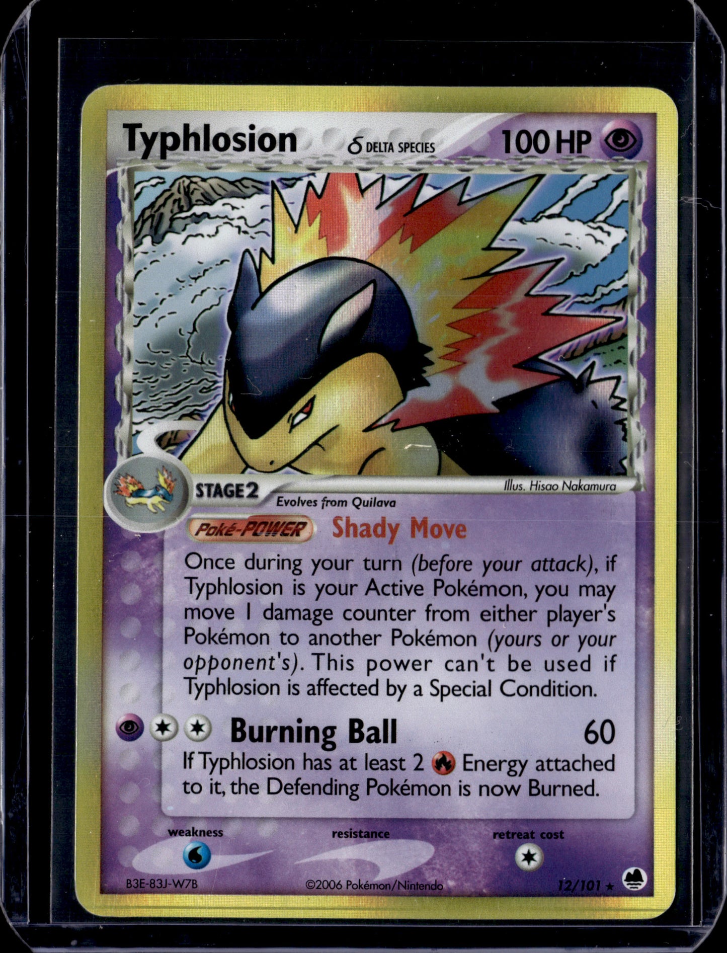 Typhlosion (Delta Species) Dragon Frontiers #12/101 Holofoil Pokémon Card (front)
