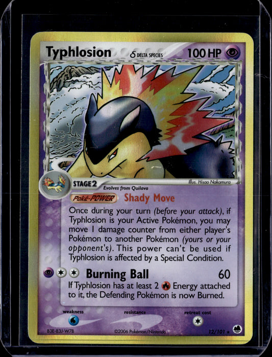 Typhlosion (Delta Species) Dragon Frontiers #12/101 Holofoil Pokémon Card (front)