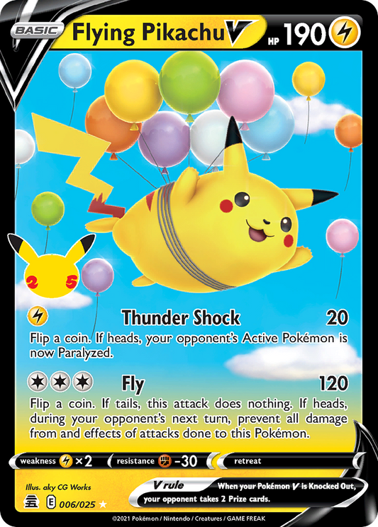 Flying Pikachu V 006/025 Rare Holo V Celebrations