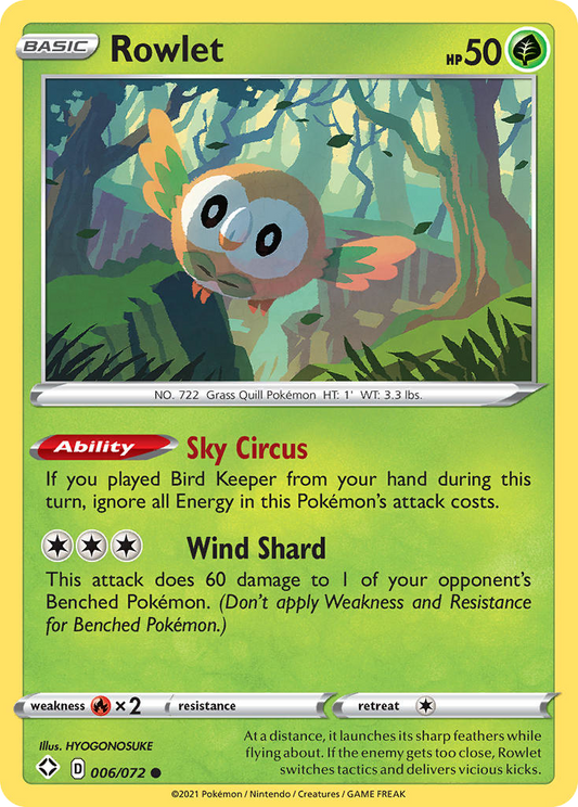 Rowlet 006/072 Common Shining Fates