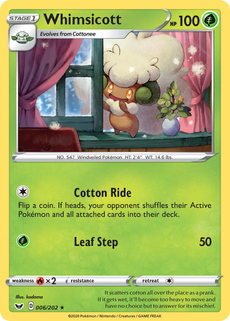 Whimsicott 006/202 Rare Sword & Shield