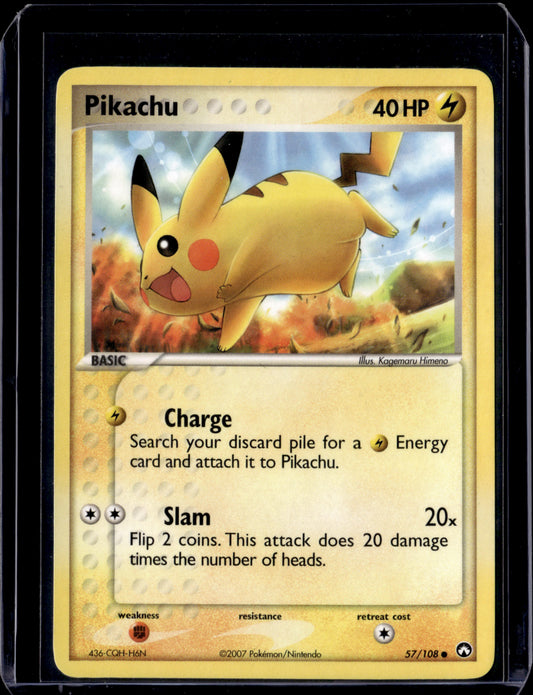 Pikachu Power Keepers #57/108 Normal Pokémon Card (front)