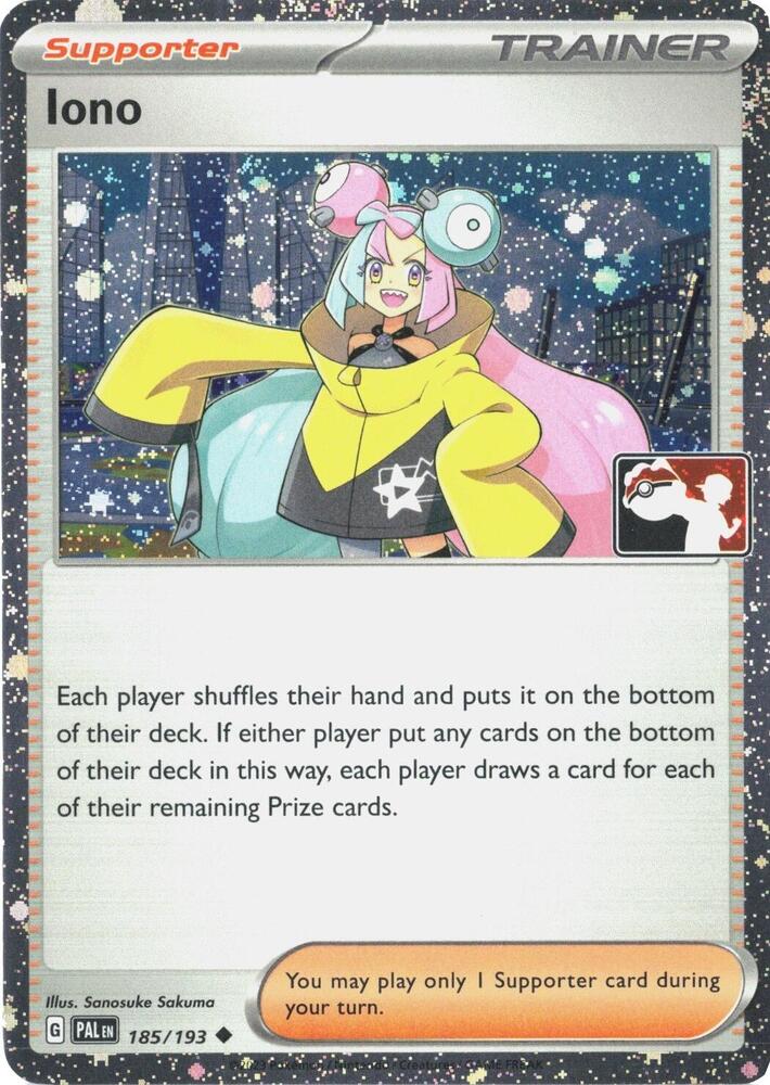 Iono - 185/193 (Cosmos Holo) 185/193 Uncommon Prize Pack Series Cards Pokémon card