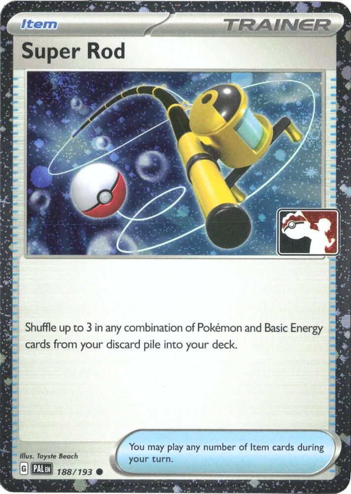 Super Rod - 188/193 (Cosmos Holo) 188/193 Common Prize Pack Series Cards Pokémon card