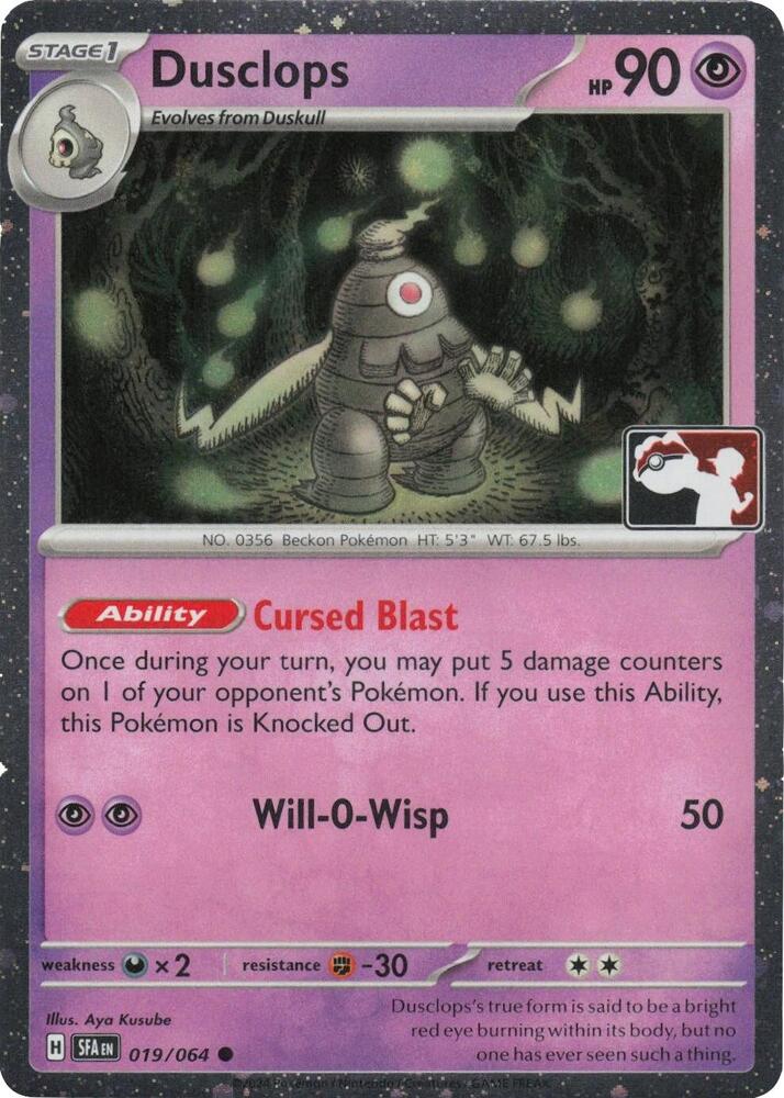Dusclops - 019/064 (Cosmos Holo) 019/064 Common Prize Pack Series Cards Pokémon card