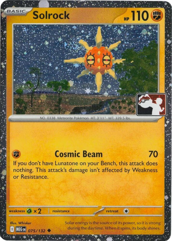 Solrock - 075/132 (Cosmos Holo) 075/132 Uncommon Prize Pack Series Cards Pokémon card
