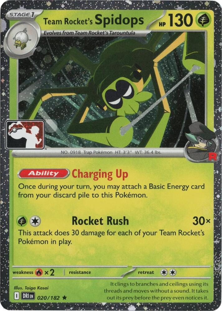 Team Rocket's Spidops - 020/182 (Cosmos Holo) 020/182 Rare Prize Pack Series Cards Pokémon card