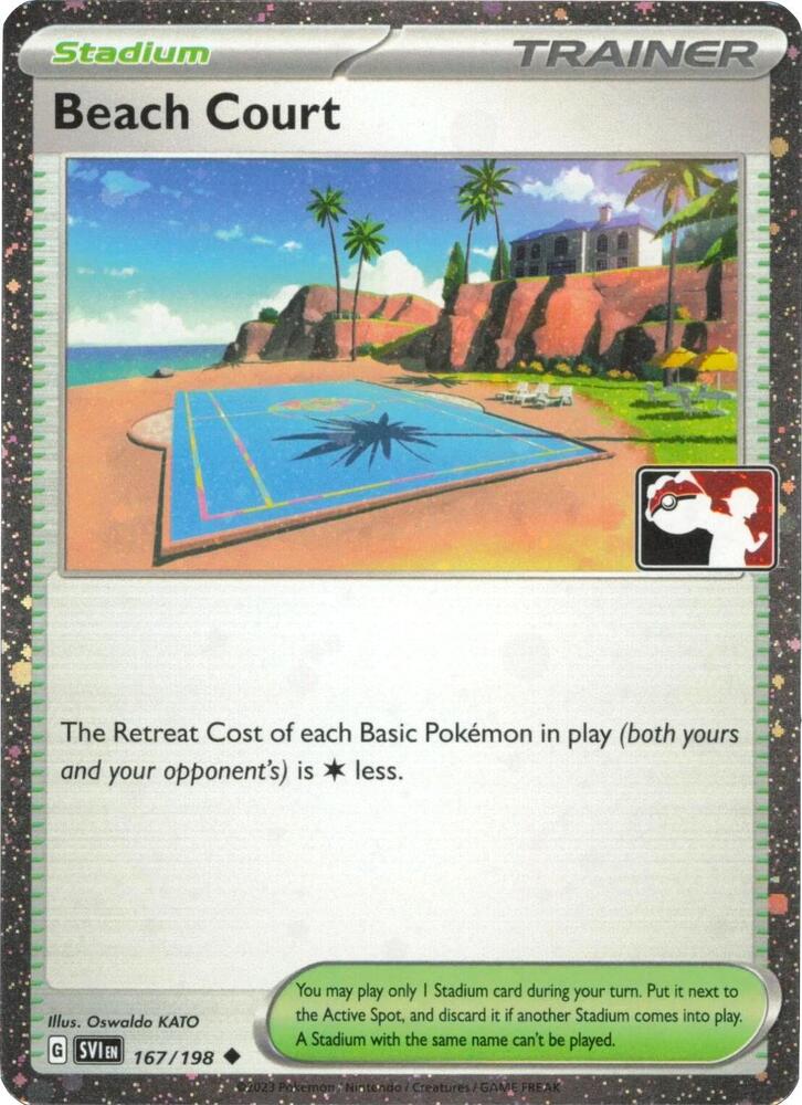 Beach Court - 167/198 (Cosmos Holo) 167/198 Uncommon Prize Pack Series Cards Pokémon card