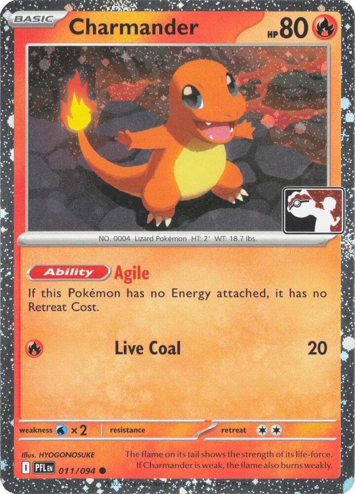 Charmander - 011/094 (Cosmos Holo) 011/094 Common Prize Pack Series Cards Pokémon card