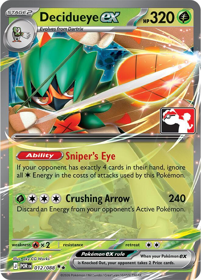 Decidueye ex - 012/088 012/088 Double Rare Prize Pack Series Cards Pokémon card