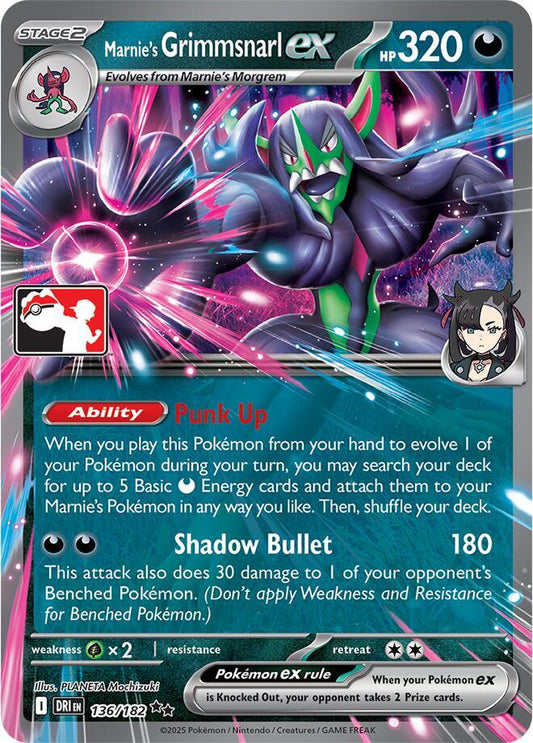 Marnie's Grimmsnarl ex - 136/182 136/182 Double Rare Prize Pack Series Cards Pokémon card