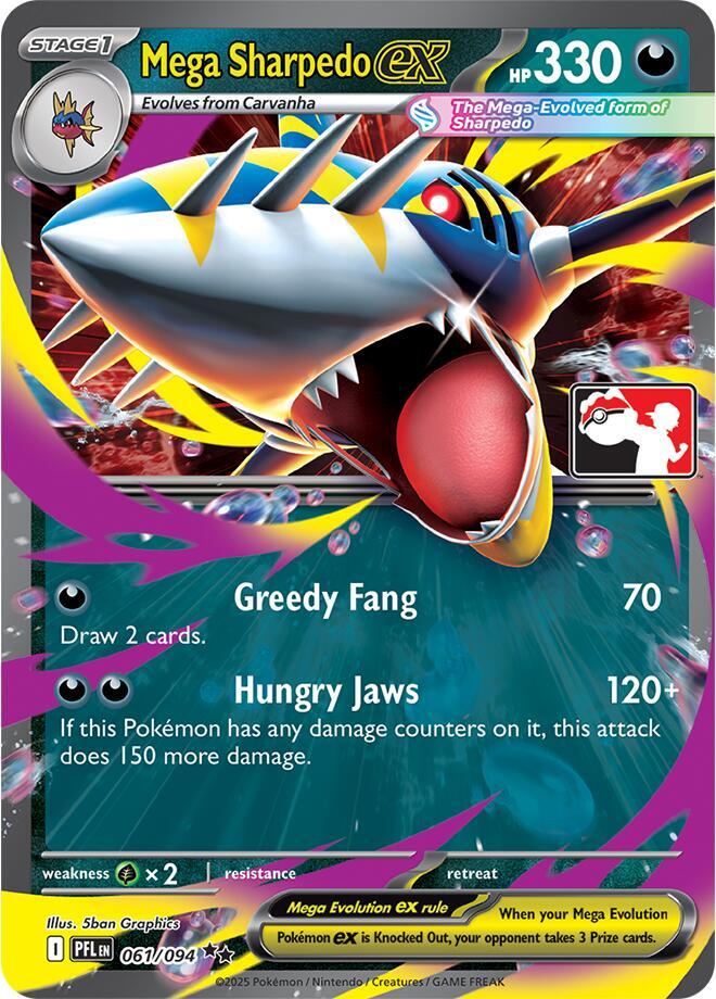 Mega Sharpedo ex - 061/094 061/094 Double Rare Prize Pack Series Cards Pokémon card