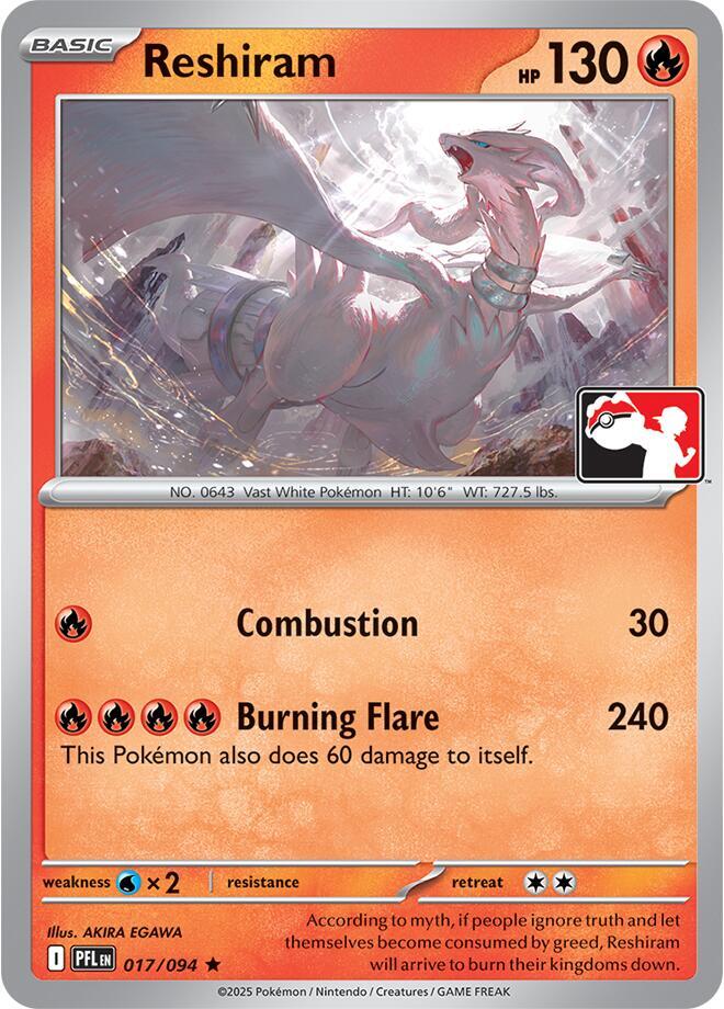 Reshiram - 017/094 017/094 Rare Prize Pack Series Cards Pokémon card