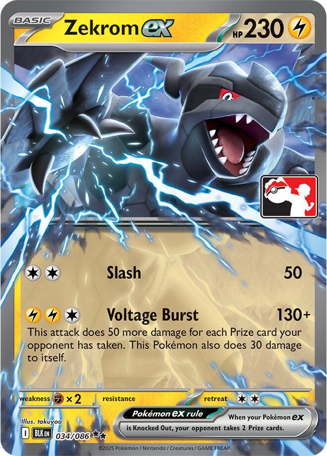 Zekrom ex - 034/086 (Right Stamp) 034/086 Double Rare Prize Pack Series Cards Pokémon card