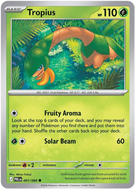 Tropius 001/084 Common Pitch Black Pokémon card