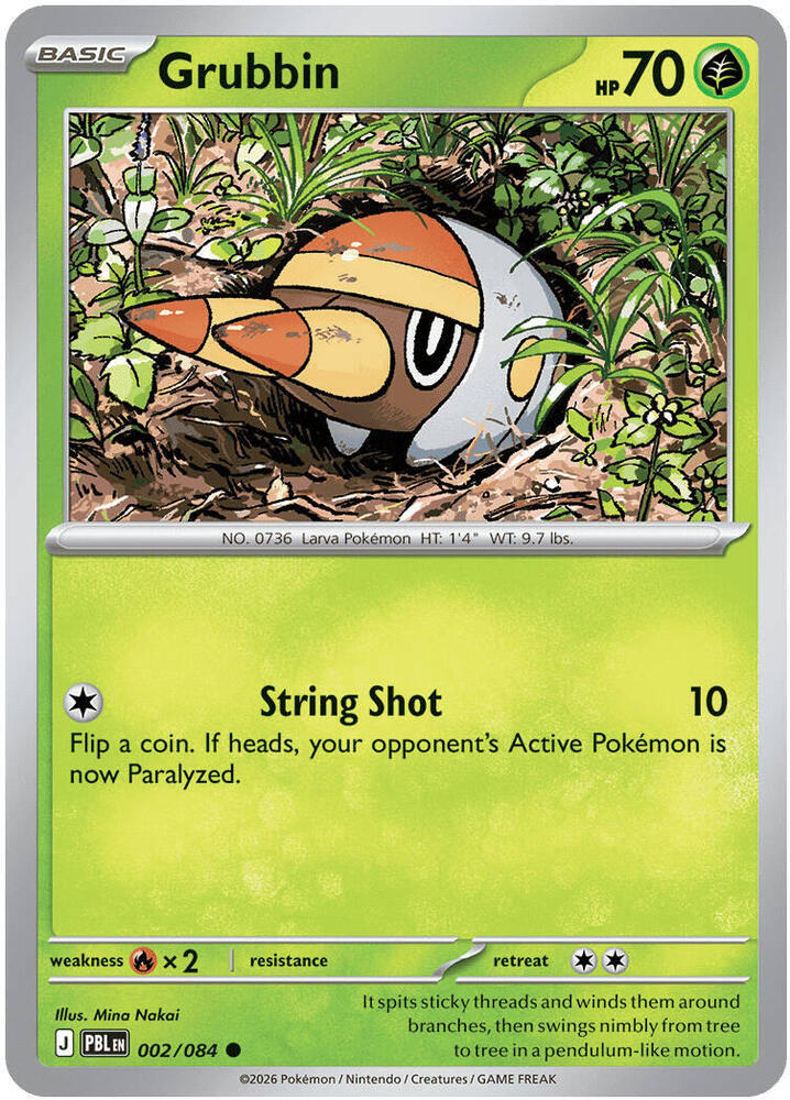 Grubbin 002/084 Common Pitch Black Pokémon card