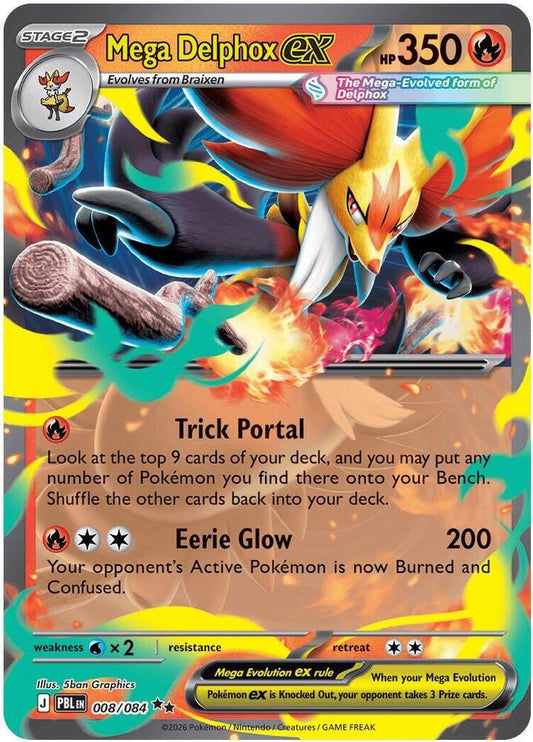 Mega Delphox ex 008/084 Double Rare Pitch Black Pokémon card
