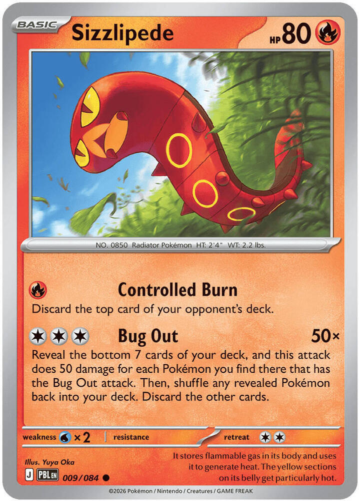 Sizzlipede 009/084 Common Pitch Black Pokémon card