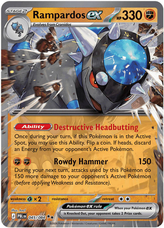 Rampardos ex - 045/084 045/084 Double Rare Pitch Black Pokémon card