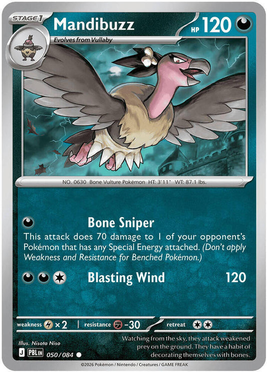 Mandibuzz 050/084 Common Pitch Black Pokémon card