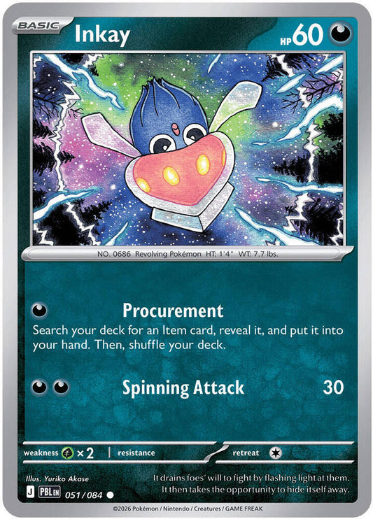 Inkay 051/084 Common Pitch Black Pokémon card