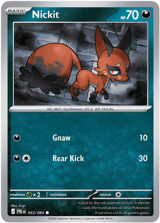 Nickit 053/084 Common Pitch Black Pokémon card