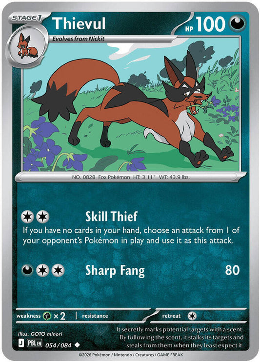 Thievul - 054/084 054/084 Uncommon Pitch Black Pokémon card