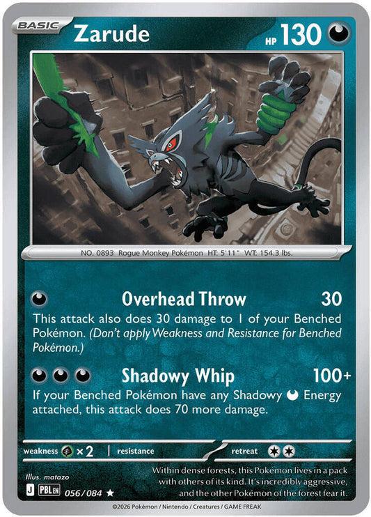Zarude 056/084 Rare Pitch Black Pokémon card