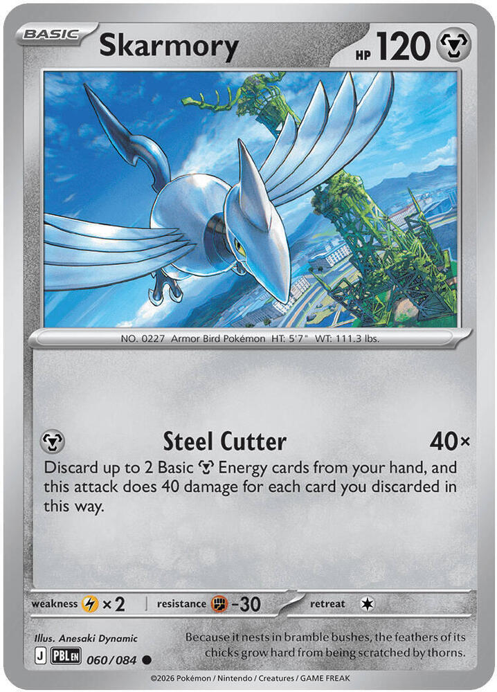 Skarmory 060/084 Common Pitch Black Pokémon card