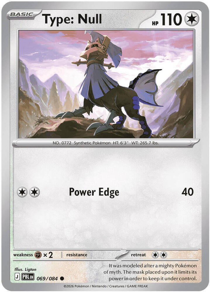 Type: Null 069/084 Common Pitch Black Pokémon card