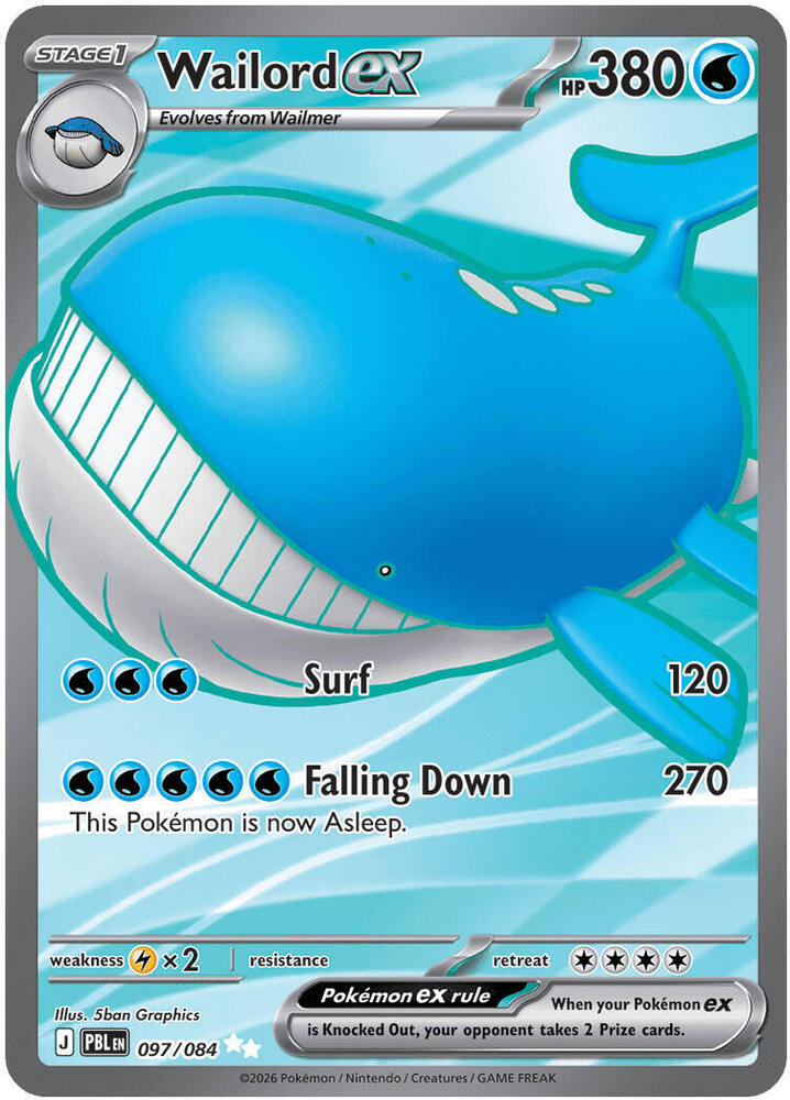 Wailord ex - 097/084 097/084 Ultra Rare Pitch Black Pokémon card