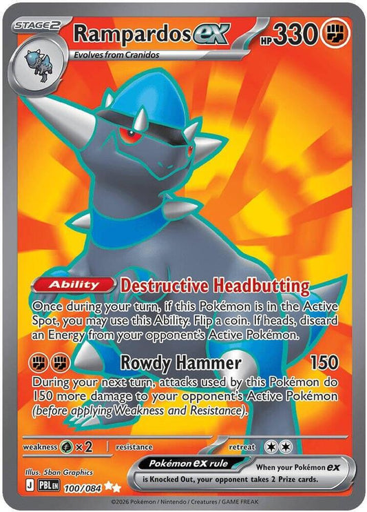 Rampardos ex - 100/084 100/084 Ultra Rare Pitch Black Pokémon card