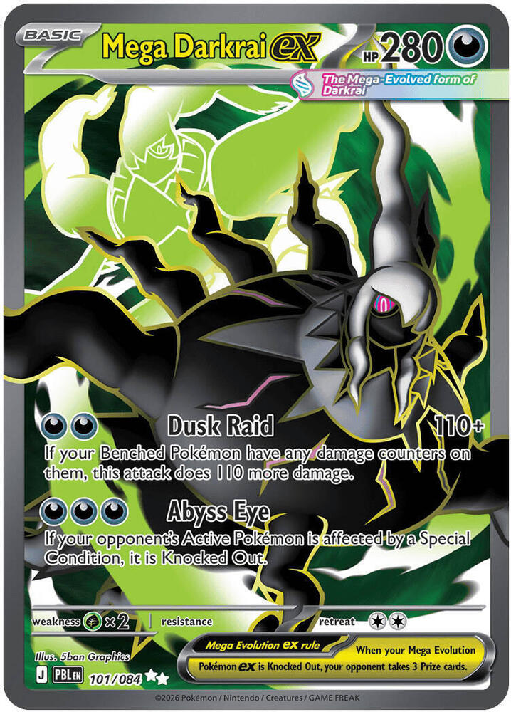 Mega Darkrai ex - 101/084 101/084 Ultra Rare Pitch Black Pokémon card