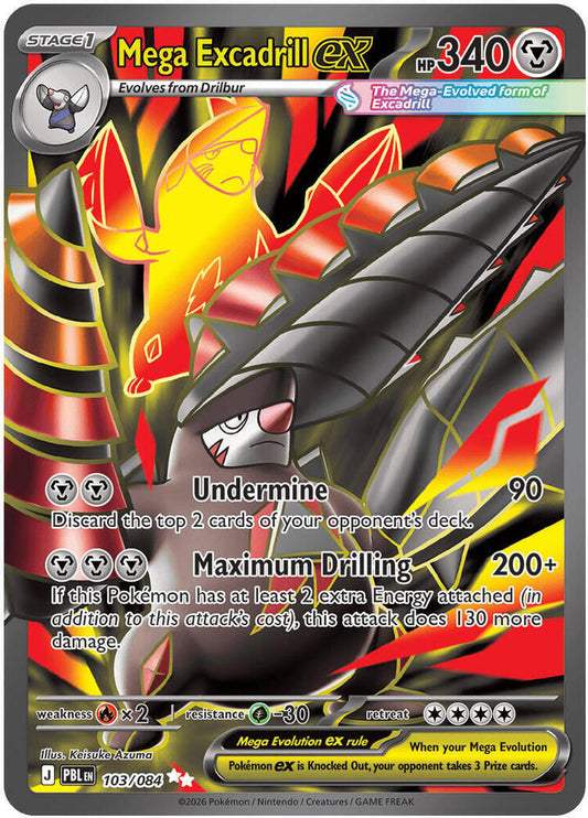 Mega Excadrill ex - 103/084 103/084 Ultra Rare Pitch Black Pokémon card