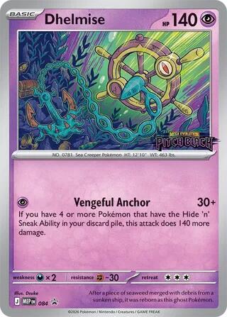 Dhelmise - 084 (Pitch Black Stamped) 84 Promo Mega Evolution Promo Pokémon card