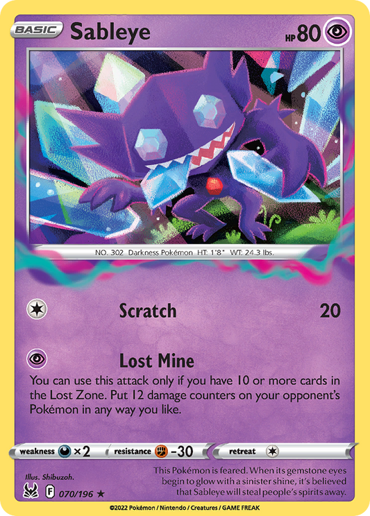 Sableye 070/196 Rare Holo Lost Origin