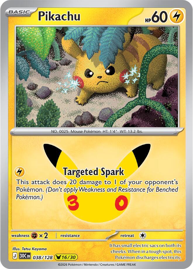 Pikachu - 038/128 038/128 30th Celebration Pokémon card