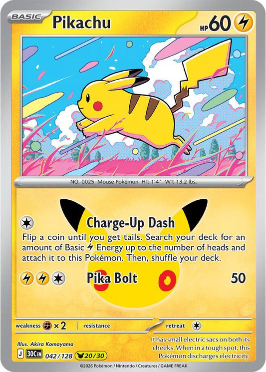 Pikachu - 042/128 042/128 30th Celebration Pokémon card