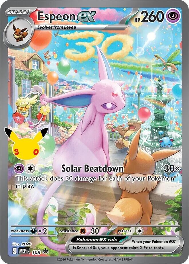 Espeon ex - 108 (30th Celebration) 108 Promo Mega Evolution Promo Pokémon card