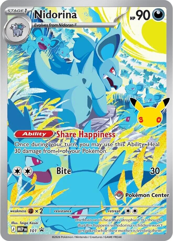 Nidorina - 101 (30th Celebration) (Pokemon Center Exclusive) 101 Promo Mega Evolution Promo Pokémon card