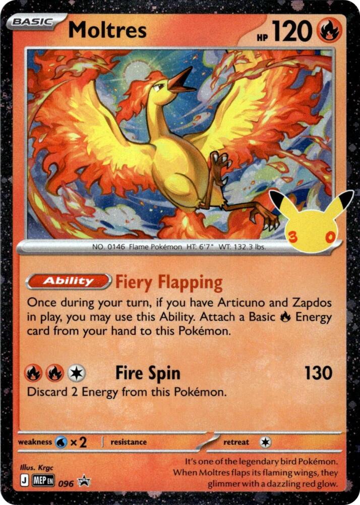 Moltres - 096 (30th Celebration) 96 Promo Mega Evolution Promo Pokémon card