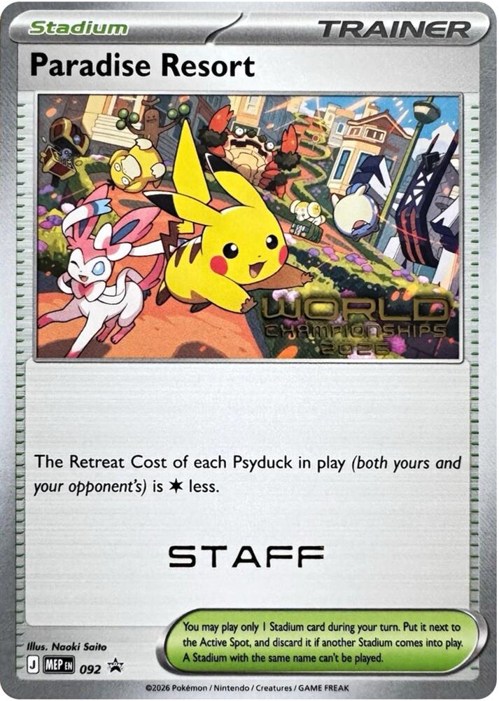 Paradise Resort - 092 (World Championships 2026) [Staff] 92 Promo Mega Evolution Promo Pokémon card